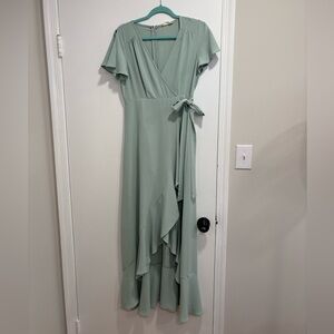 Altar’d State Sage Green Wrap Dress